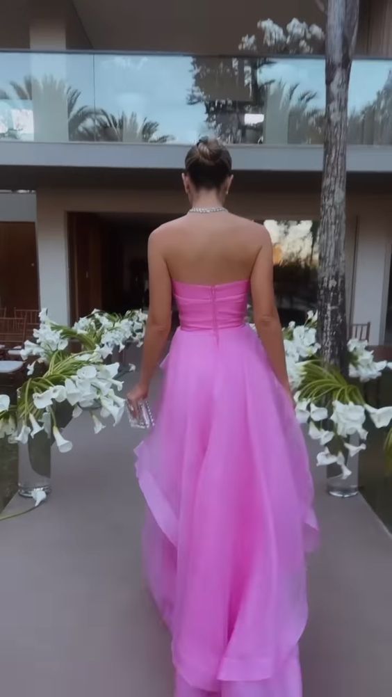 Simple Pink Prom Dress,Modest Evening Dresses Secondary image