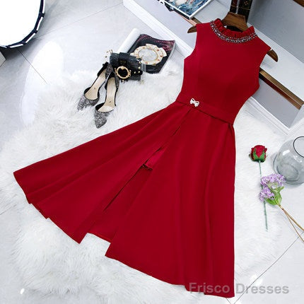 Simple Red Hoco Dress Short Homecoming Dresses Main image