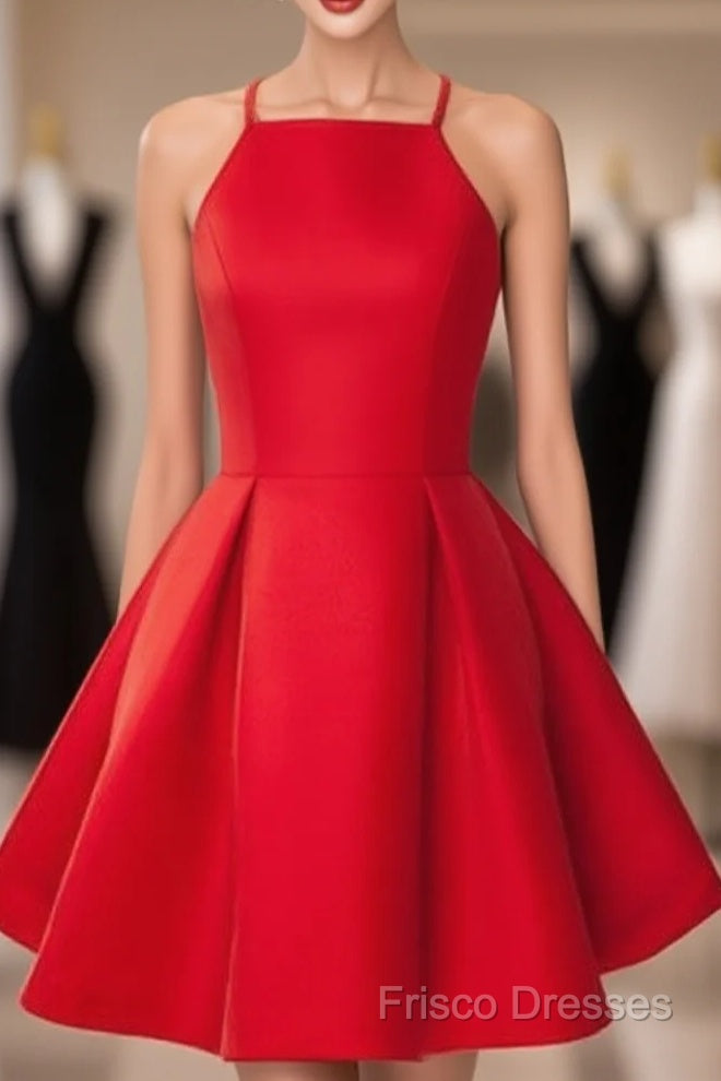 Simple Red Short Formal Prom Dress, Short Red Homecoming Dress, Red Short Mini Formal Dress