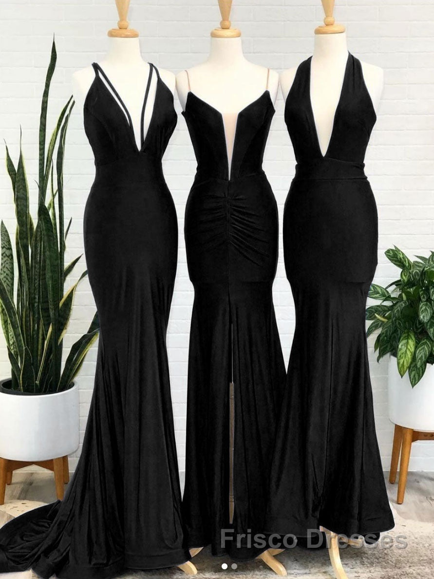 Simple Royal blue v neck mermaid long Formal Prom Dresses blue evening Dresses