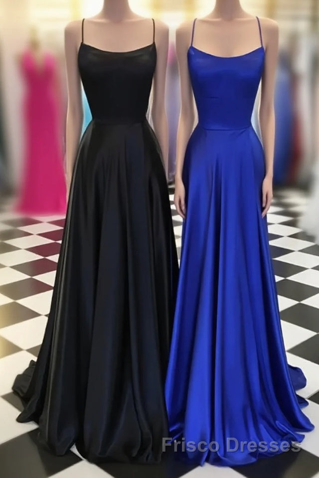 Simple satin long Formal Prom Dresses, long evening Dresses