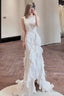 Simple Sheath Long White Prom Dresses