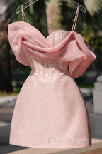 Simple Sheath Straps Pink Homecoming Dress 16Th Birthday Outfits
