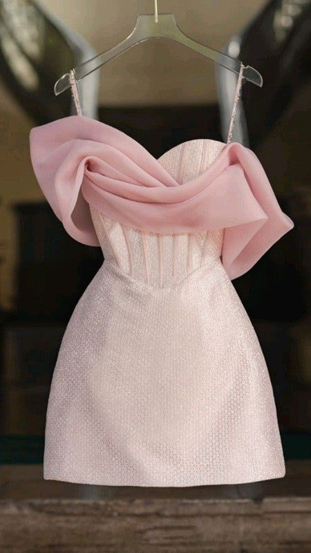 Simple Sheath Straps Pink Homecoming Dresses 16Th Birthday Outfits Main image