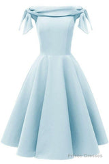 Simple Short Homecoming Dresses Blue Graduation Dresses