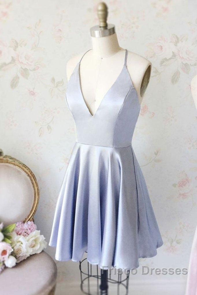 Simple Spaghetti Straps V-Neck Short Formal Prom Dress/Homecoming Dress Secondary image