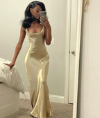 Simple Square Neck Long Prom Dress Party Dress
