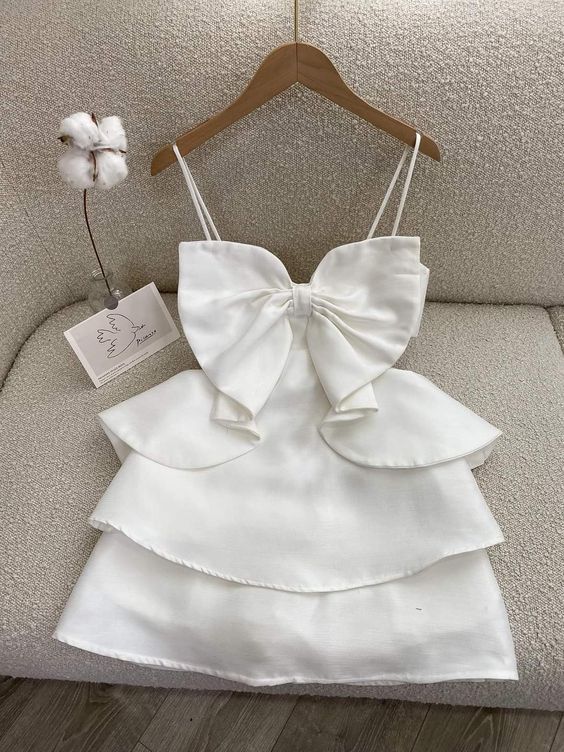 Simple Straps White Birthday Dresses Birthday Outfits