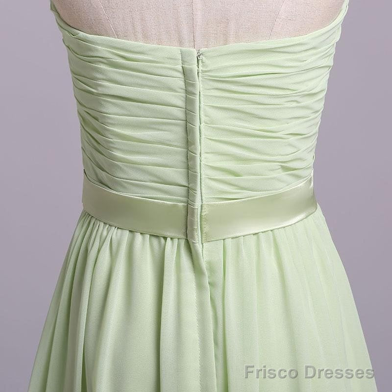 Simple Sweetheart Chiffon Prom Dress Long Pleated Sleeveless Bridesmaid Dresses