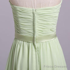 Simple Sweetheart Chiffon Prom Dress Long Pleated Sleeveless Bridesmaid Dresses