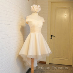 Simple Sweetheart Off Shoulder High Low Party Dress Homecoming Dress, Short Formal Prom Dress