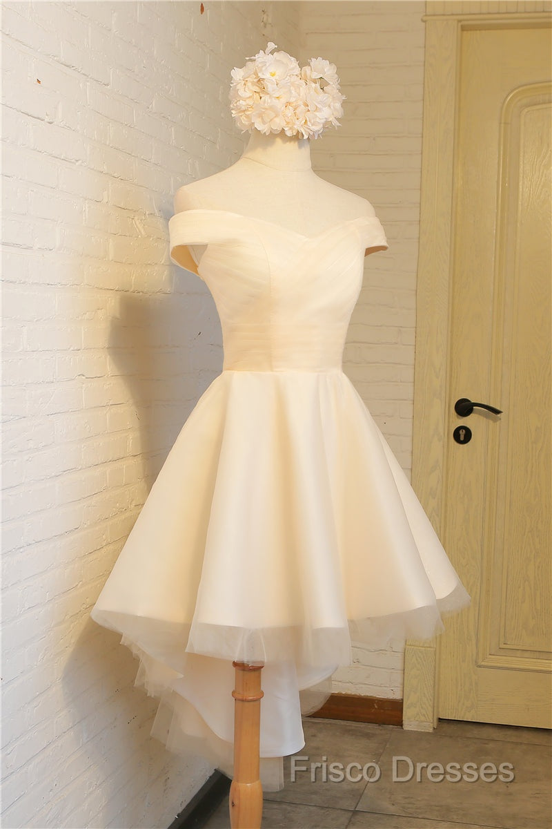 Simple Sweetheart Off Shoulder High Low Party Dress Homecoming Dress, Short Formal Prom Dress