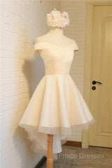Simple Sweetheart Off Shoulder High Low Party Dress Homecoming Dress, Short Formal Prom Dress