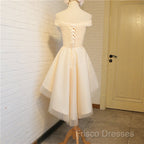 Simple Sweetheart Off Shoulder High Low Party Dress Homecoming Dress, Short Formal Prom Dress