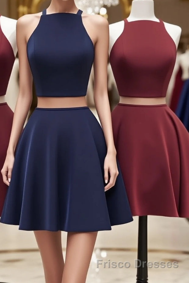 Simple two pieces short Formal Prom Dresses, homecoming Dresses Main image