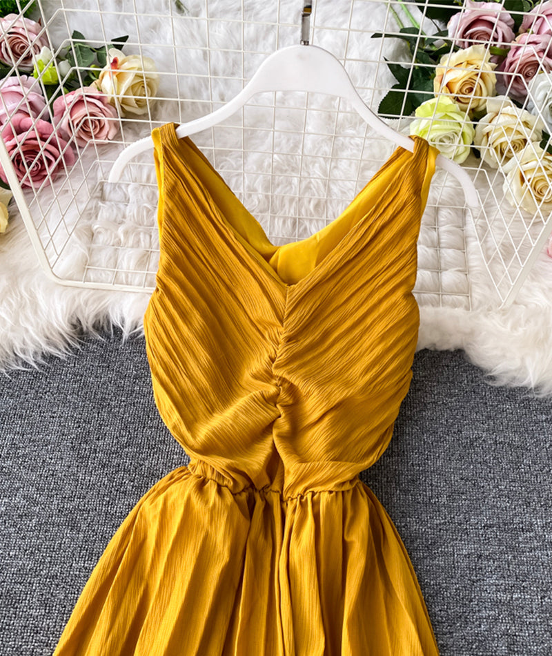 Simple V-Neck Dress Sleeveless Dress