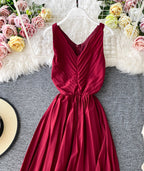 Simple V-Neck Dress Sleeveless Dress