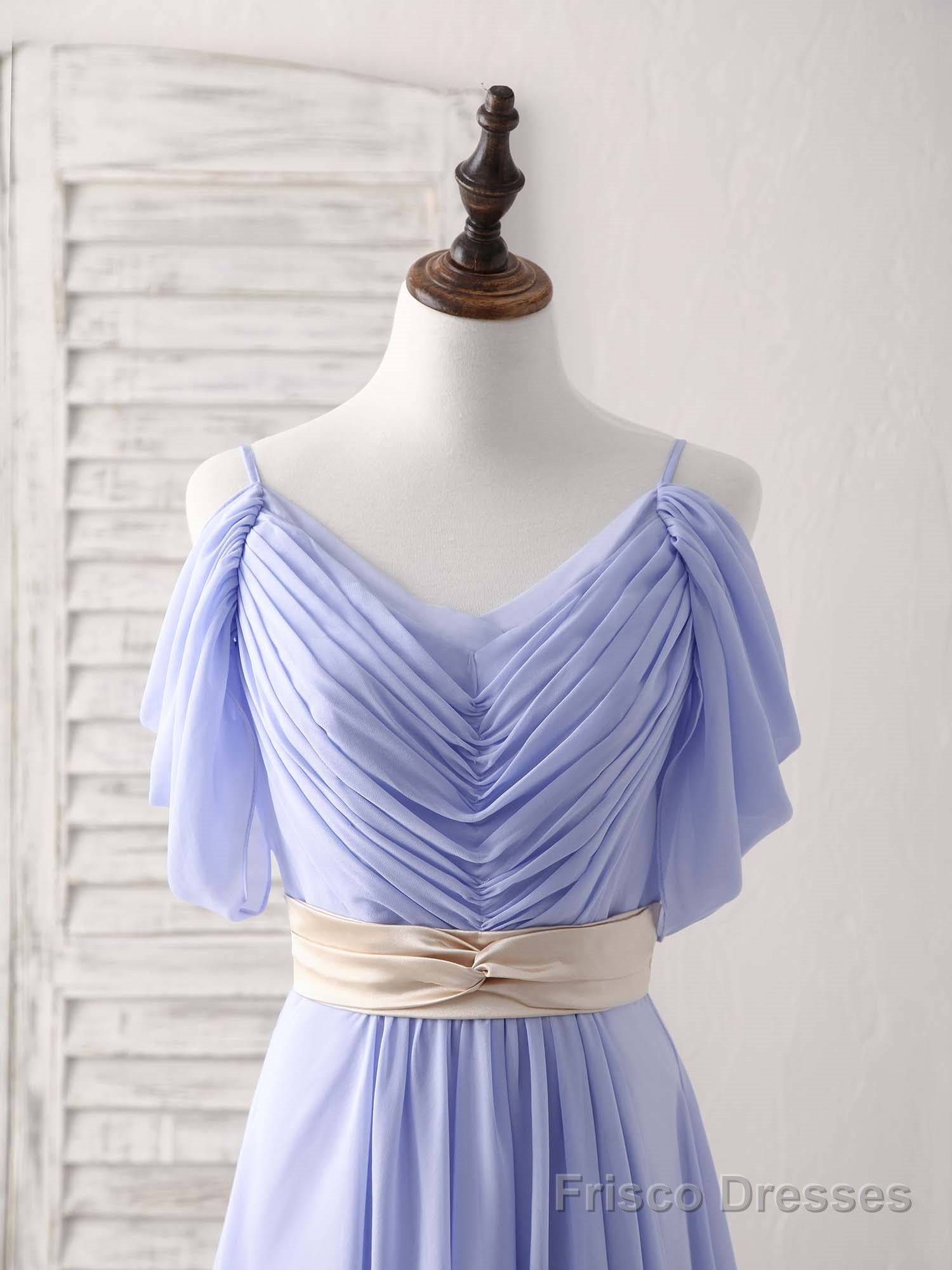 Simple V Neck Off Shoulder Chiffon Long Prom Dress Evening Dress