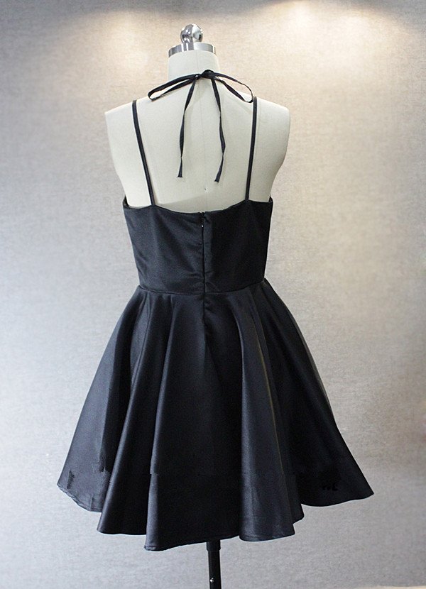 Simple V-Neckline Short Straps Halter Homecoming Dresses,Teen Dress, Summer Dress Secondary image