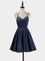 Simple V-Neckline Short Straps Halter Homecoming Dresses,Teen Dress, Summer Dress