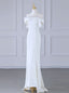 Simple White Mermaid Off the Shoulder Wedding Dres