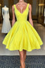 Simple yellow short Formal Prom Dresses, yellow homecoming Dresses