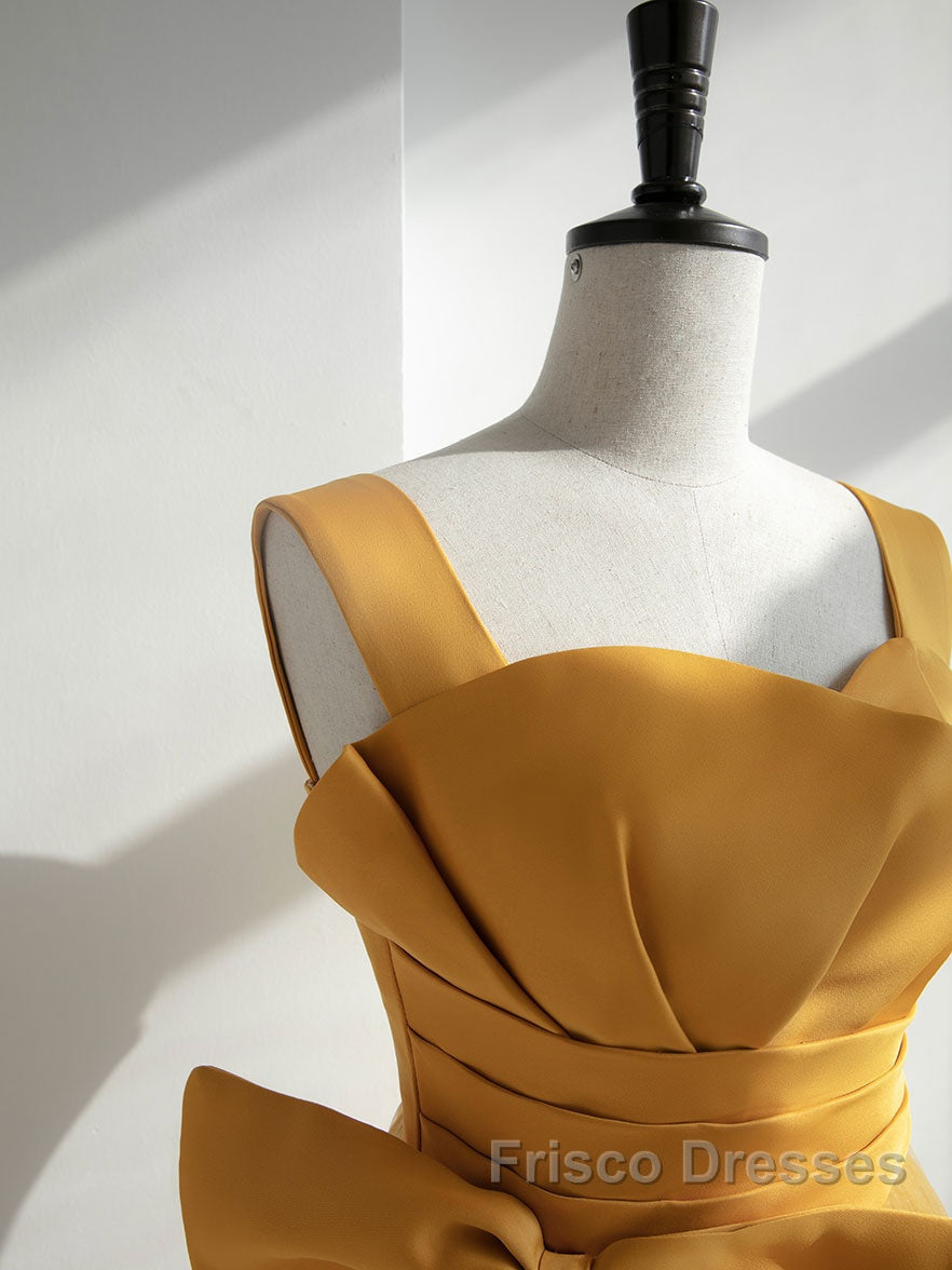 Simple Yellow Tulle Long Formal Prom Dress, Yellow Tulle Formal Dress