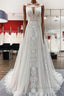 Simply Long A-line Tulle Lace Open Back Wedding Dress