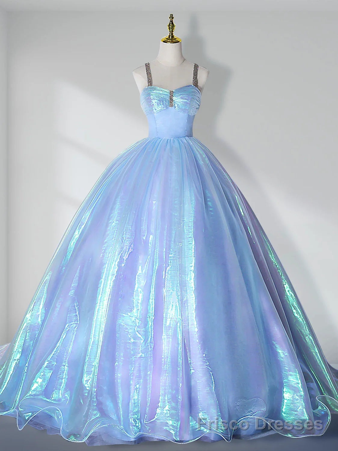 Sky Blue Sweetheart Neck Long Prom Quinceanera Dresses Main image