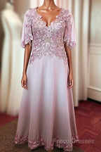 Sleeved Mother Of The Bride Dress With 3D Flowers