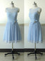 Sleeveless Lace Bridesmaid dress Blue A-line Bridesmaid dress Prom Bridesmaid dress