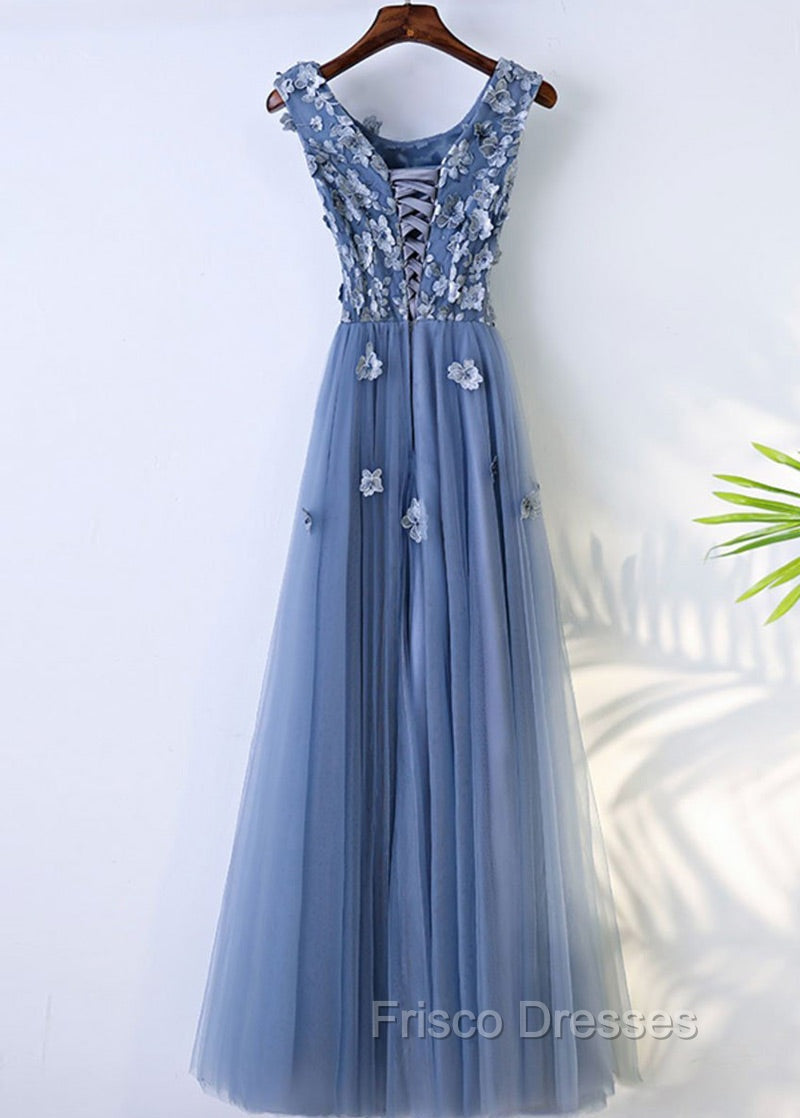 Sleeveless Tulle Floor-Length Scoop Neck Bridesmaids Dress Secondary image