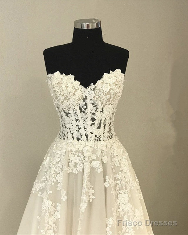 Sleeveless Tulle Wedding Dresses Appliques Secondary image