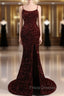 Slim Burgundy Shimmery Open Back Formal Formal Prom Evening Dress