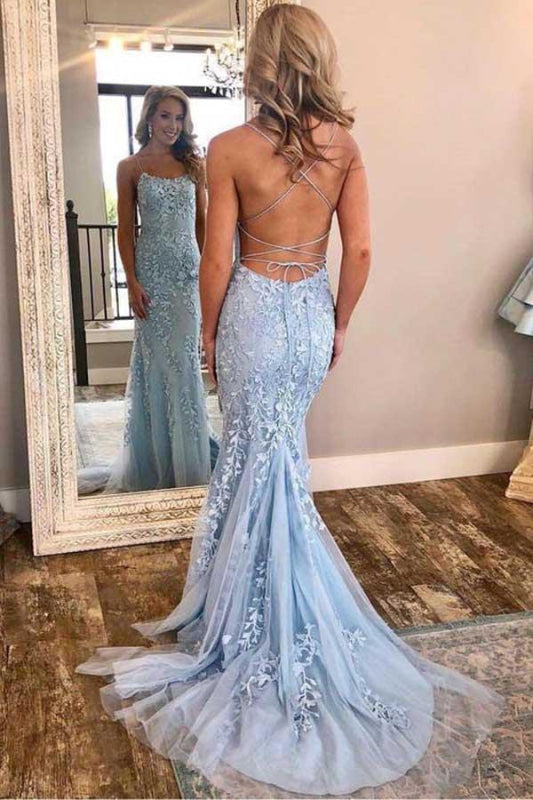 Baby Blue Mermaid Prom Dresses | Stock In USA Secondary image