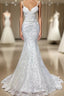 Spaghetti Strap Mermaid Royal Wedding Dress Formal Prom Gown