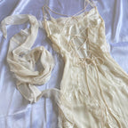 Yellow Exquisite Beaded Spaghetti Strap A-Line Chiffon Long Evening Gown Ball Gown