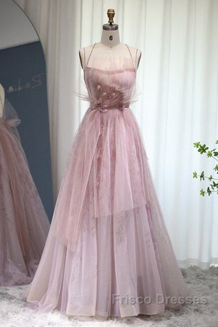 Spaghetti Straps Backless Formal Prom Dress For Wedding Party