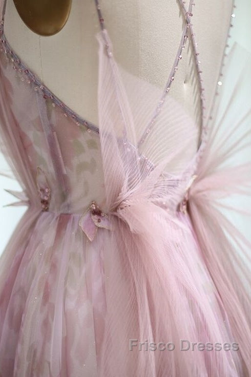 Spaghetti Straps Backless Formal Prom Dress For Wedding Party