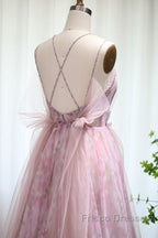 Spaghetti Straps Backless Formal Prom Dress For Wedding Party