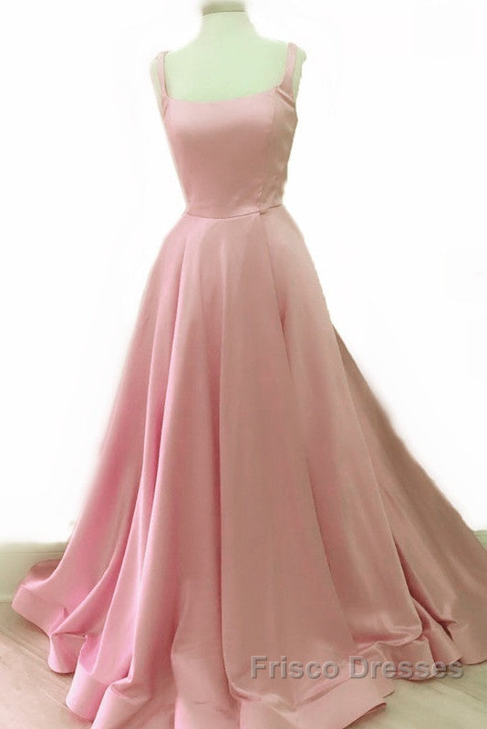 Spaghetti Straps Ball Gown Satin Formal Prom Dress Secondary image
