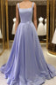 Spaghetti Straps Ball Gown Satin Formal Prom Dress