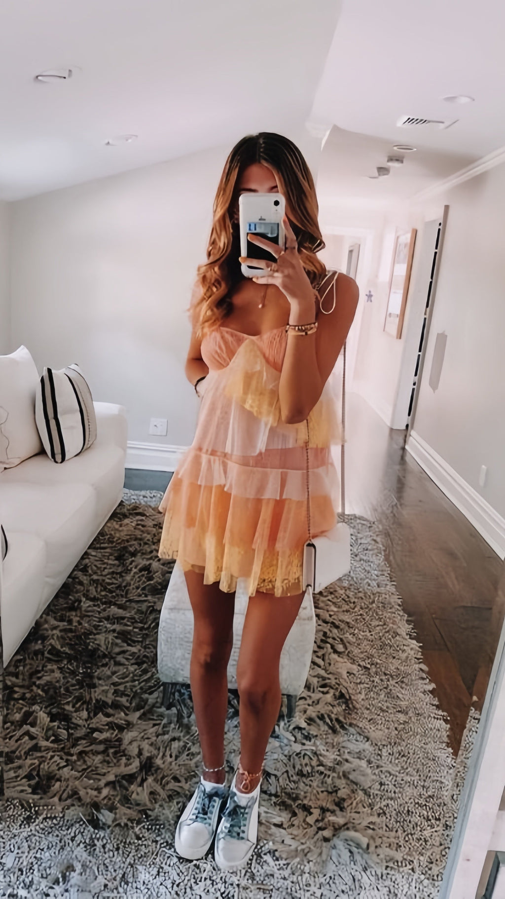 Spaghetti Straps Chiffon Lace Homecoming Dresses Mini Prom Dress,