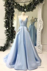 Spaghetti Straps Cross Back Floor-Length Stain Prom Dresses With Beading