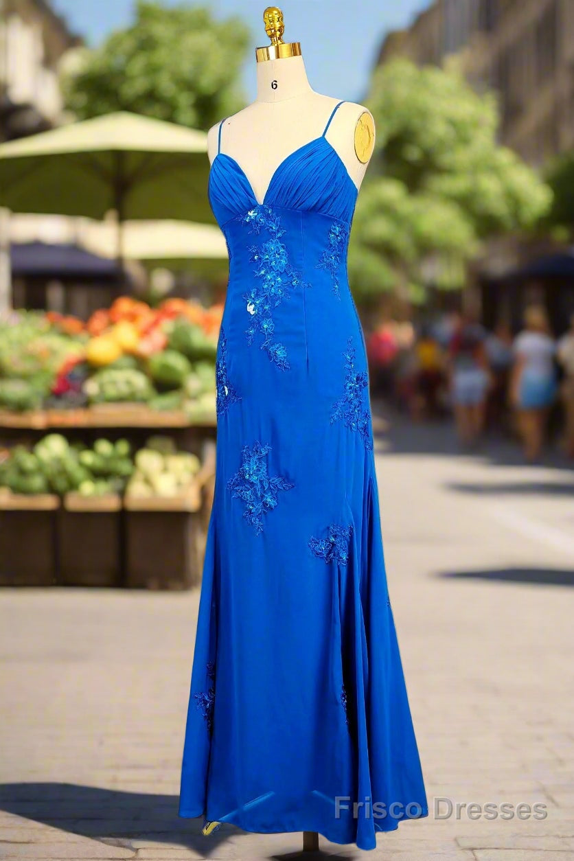 Spaghetti Straps Gorgeous A-line Ocean Blue Prom Dresses Long Evening Dresses 21th Birthday Outfits