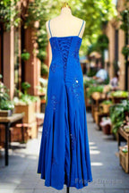 Spaghetti Straps Gorgeous A-line Ocean Blue Prom Dresses Long Evening Dresses 21th Birthday Outfits