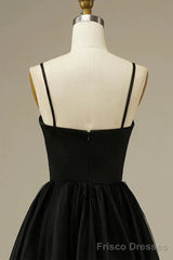Spaghetti Straps Informal Tea-Length Bridal Gown