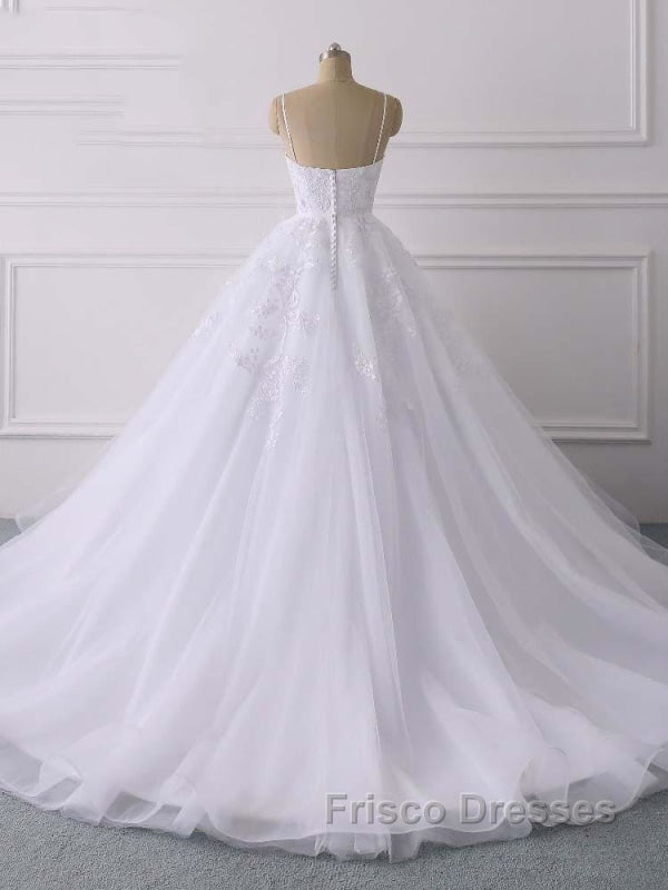 Spaghetti Straps Lace Tulle Ruffles Wedding Dress Secondary image