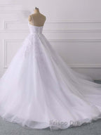 Spaghetti Straps Lace Tulle Ruffles Wedding Dress