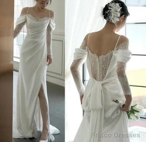Spaghetti Straps Long Prom Gown With Slit Main image